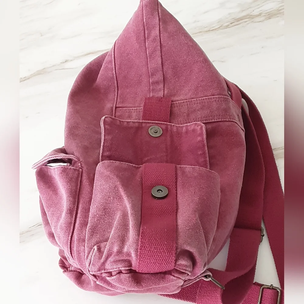 Unbranded Plum Canvas Roll-Top Backpack